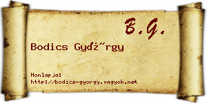 Bodics György névjegykártya