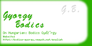 gyorgy bodics business card